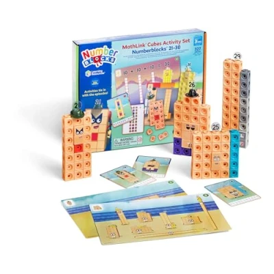 Immagine di Learning Resources MathLink Cubes Numberblocks 2130 Set Bambini di 3 Anni, 20 attività Correlate alla Serie TV, Giocattoli Sensoriali per l&#039;Autismo, Multicolore, HM96321UK