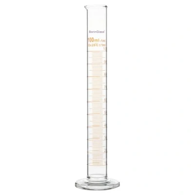 Immagine di BorinGlass Cilindro Graduato in Vetro Borosilicato per Misurazioni di Precisione 100 ml