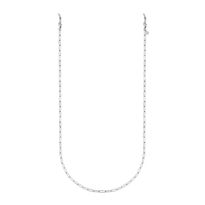 Immagine di GD GOOD.designs Catena per occhiali da donna in oro, argento e oro rosa I acciaio inossidabile placcato 18 carati (75 cm) a maglie sole (Argento)