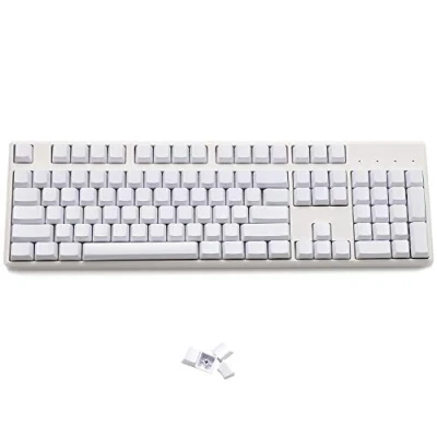 Immagine di YMDK Copritasti vuoti spessi in PBT, profilo OEM, 108 ANSI, per interruttori MX tastiera meccanica (solo tastiera) (bianco)