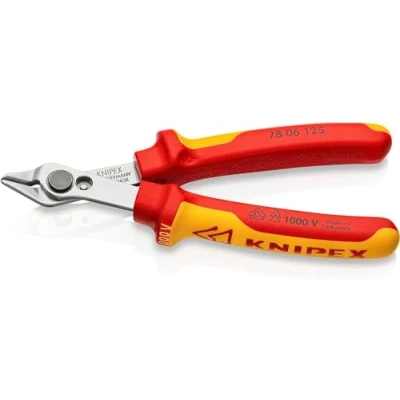 Immagine di Knipex Electronic Super Knips Vde Isolati con Manici Rivestiti in Materiale Bicomponente, Collaudati 125 Mm (Confezione Self Service/Blister) 78 06 Sb