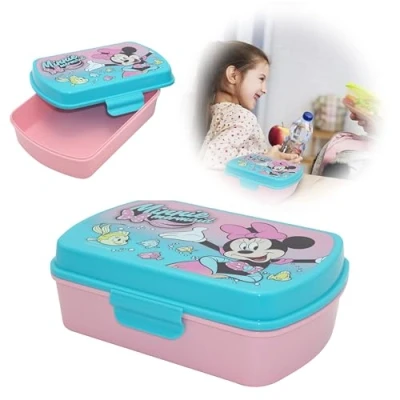 Immagine di Minnie Mouse Contenitore per il pranzo bambini, in plastica, senza BPA, a prova di perdite, sport, campeggio, asilo nido, viaggi, la preparazione dei pasti, frigorifero/congelatore,