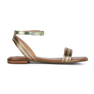 Immagine di Geox D Sozy Plus F, Sandali Piatti Donna, Sage Lt Gold, 37 EU
