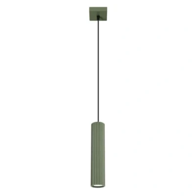 Immagine di SOLLUX lighting Lampada Da Soffitto Sospensione In Alluminio 1 Paralume 8 x 118 cm Karbon Verde Oliva