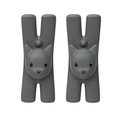 Immagine di Alessi Lampo MMI32CS B, Set da 2 Mollette Magnetiche Cucina di Design, Resina Termoplastica, Nero