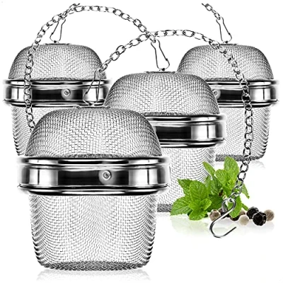 Immagine di com four® 4X colino da tè in Acciaio Inossidabile 304 antiruggine, Lavabile lavastoviglie Uovo Ø 6,5 cm per Sfuso, spezie ed Erbe aromatiche