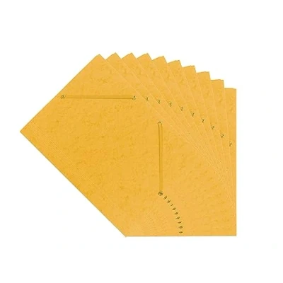 Immagine di Interdruk Cartellina A4 con Elastico Angolare Cartone Presspan Colorspan Confezione da 10 Pezzi Giallo