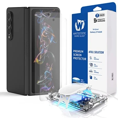 Immagine di DOME GLASS Pellicola salvaschermo in pietra bianca per Samsung Galaxy Z Fold 4 2022, protezione dello schermo smartphone vetro temperato completo 2 confezione