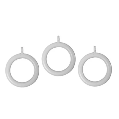 Immagine di Merriway BH04510 Anelli in Plastica con Occhiello Fisso per Aste Tendaggi, Bianco, Set di 24 Pezzi
