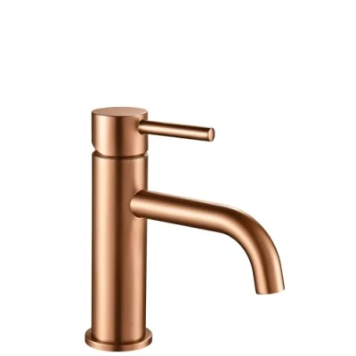 Immagine di Rea Rubinetto bagno Lavabo Lungo Copper Brush Miscelatore da in ottone monocomando caldo e freddo regolabile (Rame spazzolato)