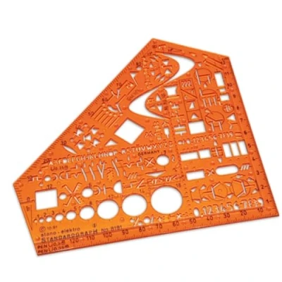 Immagine di Standardgraph Elektro/8191 Squadra sagomata con stencil professionale,155 x 155 1,3 mm