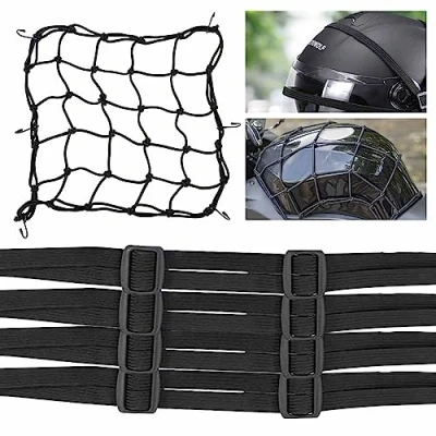 Immagine di Ragno Moto,Rete Elastica Moto,5 Pezzi Corda Elastica,Corde Elastiche con Gancio,Cinghie Moto,Cinghie Elastiche,corda gancio,Cinghia Moto