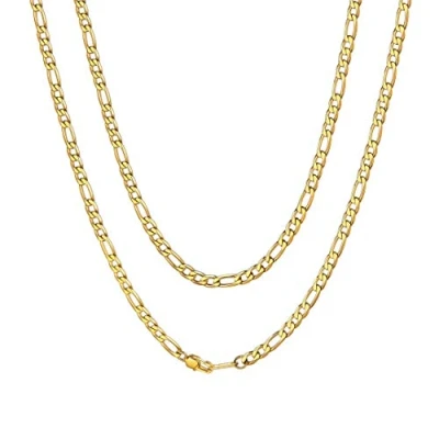 Immagine di ChainsHouse 4/6/9/13MM Catena Figaro Collana a Classica in Acciaio Inossidabile/Placcato Oro 18K/Nera Cool Varie Lunghezze per Modelli/Rapper Hip Pop Punk Non Sbiadisce Antiallergico