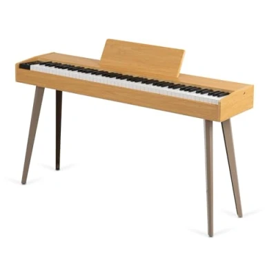 Immagine di McGrey DP 17 al design pianoforte digitale 88 tasti pesati con azione a martello e risposta tocco 128 suoni 600 ritmi di accompagnamento sottile Tasteria 3 pedali Cenere chiara