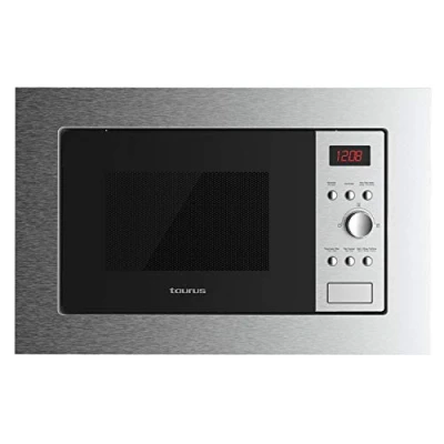 Immagine di Taurus MO20IXD Microonde digitale da incasso, capacità 20L, 800W, grill 1000W, 5 livelli di potenza, pulsante avvio rapido, 8 menu automatici, timer fino a 35 min, acciaio inox