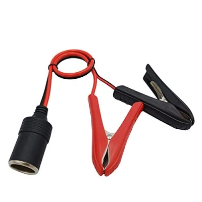 Immagine di Adattatore da 12 V per accendisigari auto con cavetti e pinze la batteria, sicurezza sovraccarico di corrente A 15