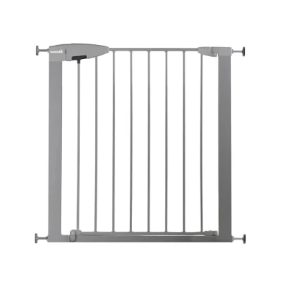 Immagine di Munchkin Easy Loc Cancelletto con Chiusura di Sicurezza per Bambini, Barriera Scale e Vani Porta, Fissaggio a Pressione Senza Viti, Larghezza da 73 79 cm, Colore: Grigio