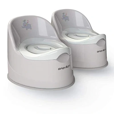 Immagine di BABYLON Vasino per bambini con coperchio Giant anti scivolo wc, colore: grigio set 2 pezzi