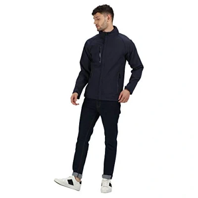 Immagine di Regatta Giacca Termica Apex in Softshell con Membrana Impermeabile &amp; Traspirante E Cappuccio Ripiegabile Soft Shell, Uomo, Navy, M