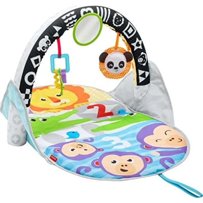 Immagine di Fisher Price Palestrina Pieghevole degli Animali con Arco in Bianco e Nero per Stimolare la Vista, Soffice Tappetino Giochi Neonati, Multicolore, FXC14