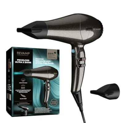 Immagine di Revamp Asciugacapelli Progloss 3950 High Torque AC, Flusso d&#039;Aria Potente (110 M3 PH) per un&#039;Asciugatura Davvero Rapida, Riduzione dell&#039;Effetto Crespo e Acconciature Morbide Luminose
