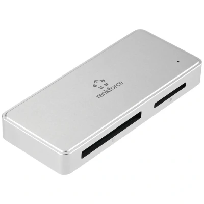 Immagine di Renkforce RF PCR 400 Lettore hub per schede di memoria esterno USB C® 5Gbps, A Argento