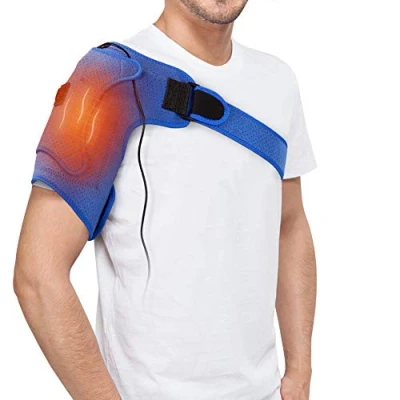 Immagine di Fascia Spalla Riscaldante, Tutore Tendinite Riscaldante con Imbottitura a Compressione e Terapia Termica Regolabile per Rotta, Congelata, Dolore da Artrite, Sinistra Destra (L)