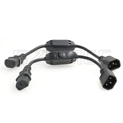 Immagine di SZRMCC Cavo di Alimentazione IEC 320 C14 Maschio a C13 Femmina con Interruttore on/off Prolunga PDU UPS 10A 250V (30cm,2pcs)