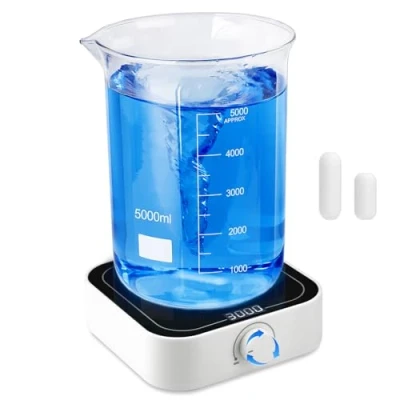 Immagine di PRECIPETTE Digital Agitatore Magnetico Miscelatore 350 3000rpm 5L Agitatori da Laboratorio con Display a LED 2 Stir Bar 145mm