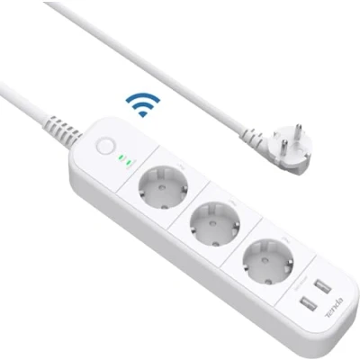 Immagine di Tenda Ciabatta smart WiFi, Multipresa Intelligente con 3 Spine e 2 USB, Controllo tramite APP, vocale per Alexa Google, Timer pianificazione, Protezione da Sovraccarico 4000W 16A,1,5 Metri