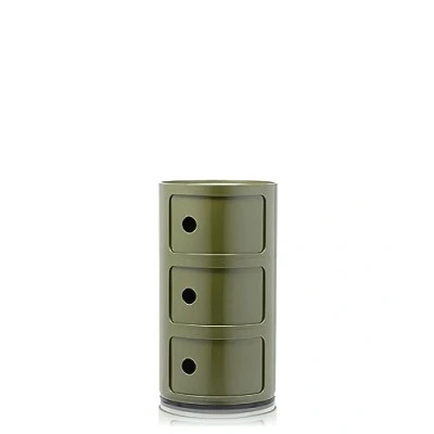Immagine di Kartell Componibili Contenitore 3 Elementi, ABS, Base Tonda, Verde, 32 x 59 cm