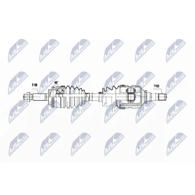 Immagine di NTY NPW TY 056 Albero motore / Semiasse Assale anteriore Dx 915 TOYOTA: Corolla IX Hatchback, Station Wagon, Verso