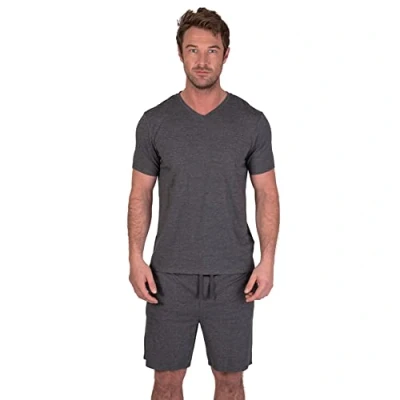 Immagine di Light &amp; Shade Set Pigiama 2 Pezzi, da Uomo, con Maglietta, Maniche Corte e Pantaloncini, Carbone Marl, XXL