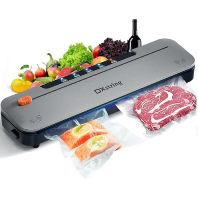 Immagine di DXstring Macchina Sottovuoto Alimenti, 5 in 1 Automatica con 15 Sacchetti Sigillatrice per Alimenti Freschi sia Secchi Che Umidi, Vuoto Esterno