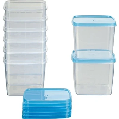 Immagine di MiraHome Contenitore da congelatore Quadrato 11x11x11,7 cm Azzurro qualità austriaca (1l (8 Pz))