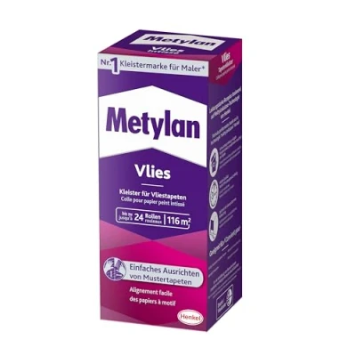 Immagine di Metylan pasta per carta da parati in tessuto non con retro liscio o ruvido, facile usare, ad alta resa, 1 x 720 g