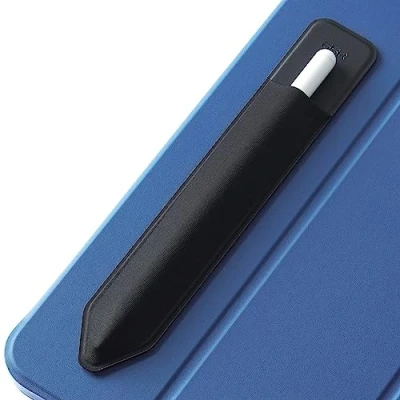 Immagine di ESR Cover per Pencil compatibile con Apple 1 e 2 Generazione ed altre stilo, Supporto protettivo elastico adesivo, Ideata essere fissata sulla custodia dell&#039;iPad, Nero
