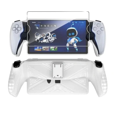Immagine di FDHYFGDY Custodia per Sony Playstation Portal/PS Portal/PS5 Case, in TPU con Supporto, Cover Protettiva Antiurto e Antigraffio (Bianco)