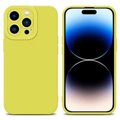 Immagine di Cadorabo Custodia compatibile con Apple iPhone 14 PRO MAX in FLUID GIALLO Coperchio protettivo silicone TPU flessibile