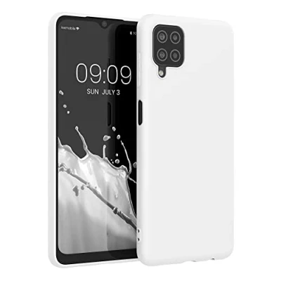 Immagine di kwmobile Custodia Compatibile con Samsung Galaxy A12 Cover Back Case per Smartphone in Silicone TPU Protezione Gommata bianco matt