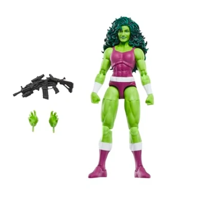 Immagine di Hasbro Marvel Legends Series, She Hulk, action figure collezionabile per adulti ispirata ai fumetti di Iron Man in scala da 15 cm, con scheda plastificata stile vintage