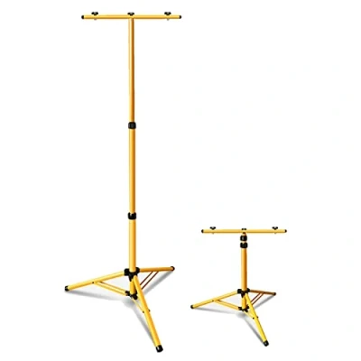 Immagine di EINFEBEN treppiede per faretto da cantiere, telescopico, a LED, riflettore, regolabile in altezza, colore: giallo