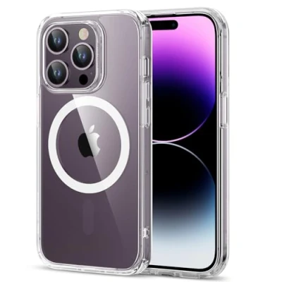 Immagine di ESR Cover per iPhone 14 Pro, ​​Compatibile con Magsafe, Custodia Magnetica Trasparente HaloLock, Protezione Antiurto di Livello Militare, Retro resistente ai graffi,