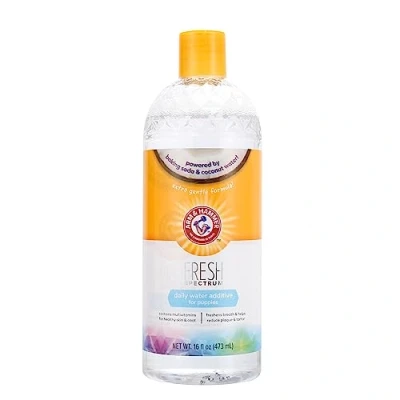 Immagine di ARM &amp; HAMMER Fresh Spectrum Collutorio per cuccioli al cocco e menta La migliore igiene orale il tuo cane, rimuove placca tartaro, pulisce denti gengive senza spazzolare (473 ml)