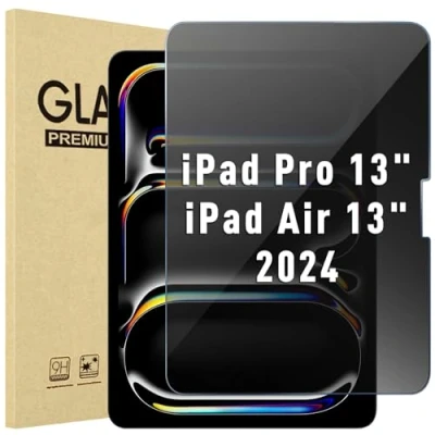Immagine di ProCase Pellicola Privacy iPad Pro 13 Pollici (M4) 2024 [A2925 A2926 A3007], Vetro Temperato 7 Generazione 1 Pezzi