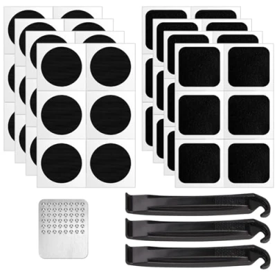 Immagine di Kit Riparazione Pneumatici Bici[52 in 1],Toppe Autoadesive per Forature Bicicletta, di Camere d&#039;Aria, Toppe delle d&#039;Aria Biciclette