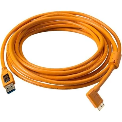 Immagine di Tether Tools Cavo USB Spina A, Micro B 3.0 4.60 m Arancione angolato 90 a destra CU61RT15 ORG