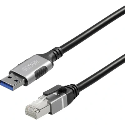 Immagine di Maxtrack USB 3.2 Gen 1 (USB 3.0) / RJ45 Rete Adattatore CAT 6 [1x 3.0 1x Spina RJ45] m Nero