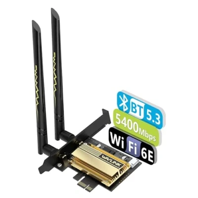 Immagine di Scheda WiFi 5400Mbps PCIe 6E WAVLINK Nuova di rete Adattatore Wireless Tri Banda AX210 con Bluetooth 5.3, MU MIMO WPA3 OFDMA Supporto Basso profilo, dissipatore calore per PC Windows