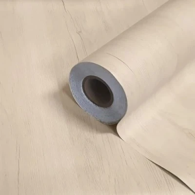 Immagine di Pellicola autoadesiva in legno laminato extra forte, colore bianco, per mobili, cucina, armadio, tavolo, 90 cm x 210